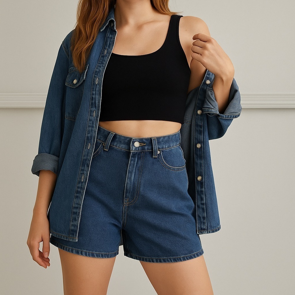 NWT Dazy Wide-Leg Denim Shorts Size M | Festival Concert Beach K-Pop Streetwear